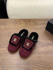 Chanel velvet slippers red - 5