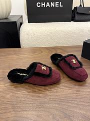 Chanel velvet slippers red - 4