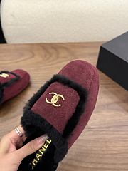 Chanel velvet slippers red - 3