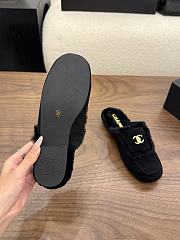 Chanel velvet slippers black -07 - 6