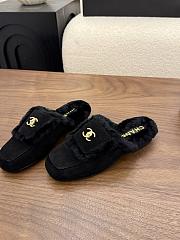 Chanel velvet slippers black -07 - 3