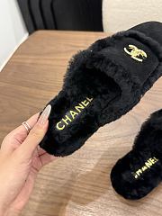 Chanel velvet slippers black -07 - 2