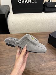 Chanel velvet slippers gray  - 6