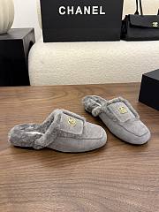Chanel velvet slippers gray  - 4