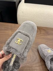 Chanel velvet slippers gray  - 3