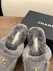 Chanel velvet slippers gray  - 2