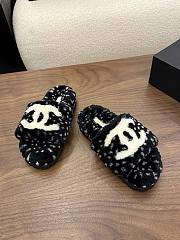 Chanel fur slippers black - 1