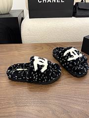 Chanel fur slippers black - 5