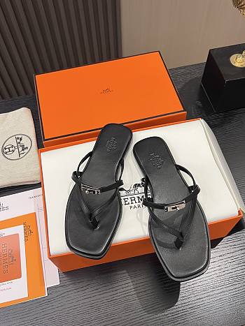 Hermes sandals black women's 