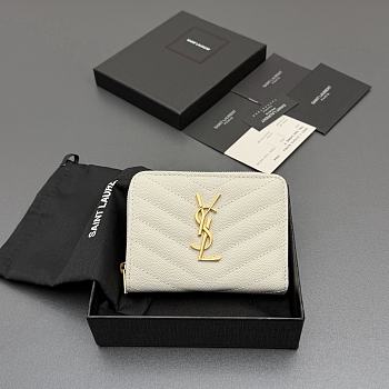 YSL wallet white size 12x10x3cm