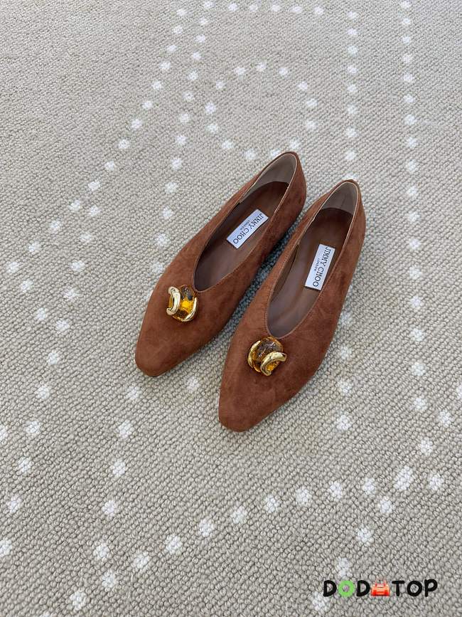 Jimmy Choo Women's Brown Margot Leather Ballets - 1