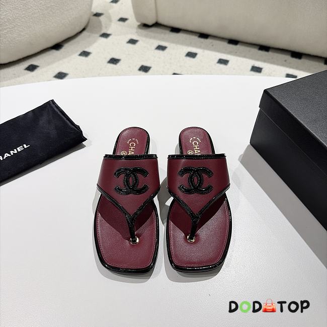 Chanel sandals red women's -01 - 1