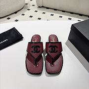 Chanel sandals red women's -01 - 1