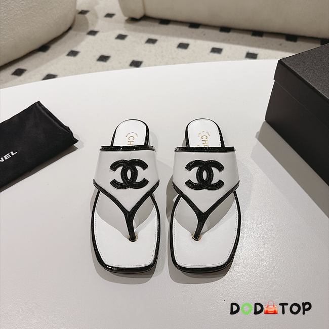 Chanel sandals white women's -01 - 1