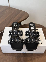 LoeweWomen's Purple X Paula's Ibiza Calfskin Flower Heeled Sandals 4.5cm -01 - 1