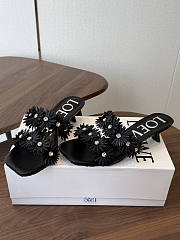 LoeweWomen's Purple X Paula's Ibiza Calfskin Flower Heeled Sandals 4.5cm -01 - 3