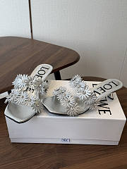 LoeweWomen's Purple X Paula's Ibiza Calfskin Flower Heeled Sandals 4.5cm -02 - 5