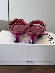 LoeweWomen's Purple X Paula's Ibiza Calfskin Flower Heeled Sandals 4.5cm -03 - 3