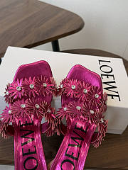LoeweWomen's Purple X Paula's Ibiza Calfskin Flower Heeled Sandals 4.5cm -03 - 5