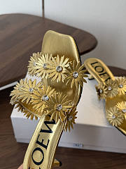 LoeweWomen's Purple X Paula's Ibiza Calfskin Flower Heeled Sandals 4.5cm -04 - 5