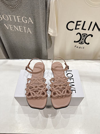 Loewe Women's beige Paula's Ibiza Petal Anagram Leather Sandals