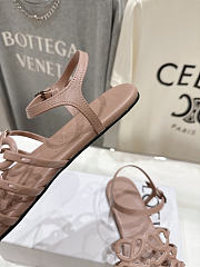 Loewe Women's beige Paula's Ibiza Petal Anagram Leather Sandals - 2