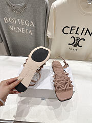 Loewe Women's beige Paula's Ibiza Petal Anagram Leather Sandals - 3