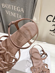 Loewe Women's beige Paula's Ibiza Petal Anagram Leather Sandals - 5