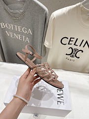 Loewe Women's beige Paula's Ibiza Petal Anagram Leather Sandals - 6